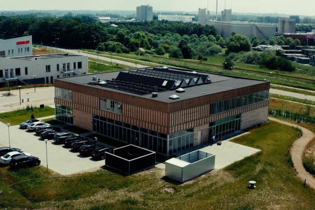 Helix Lab with the industry in the backgound